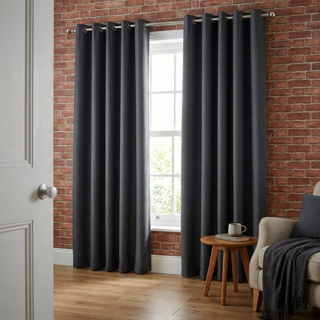 Linden Washable Blackout CurtainCharcoal137cm168cm Image 6