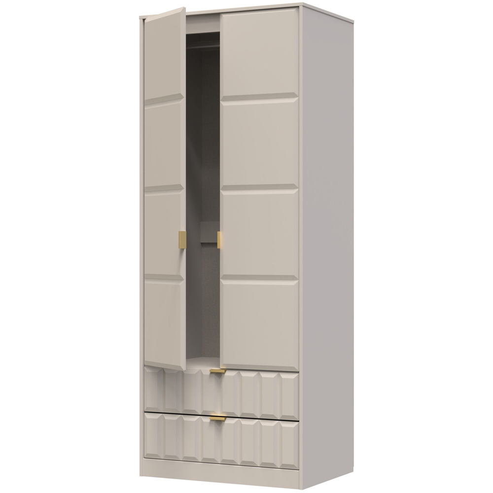 Crowndale Cube 2 Door 2 Drawer Matt Kashmir Wardrobe Ready Assembled Image 5