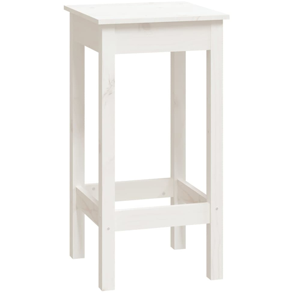 vidaXL 8 Seater White Solid Pine Wood Bar Table Set Image 4