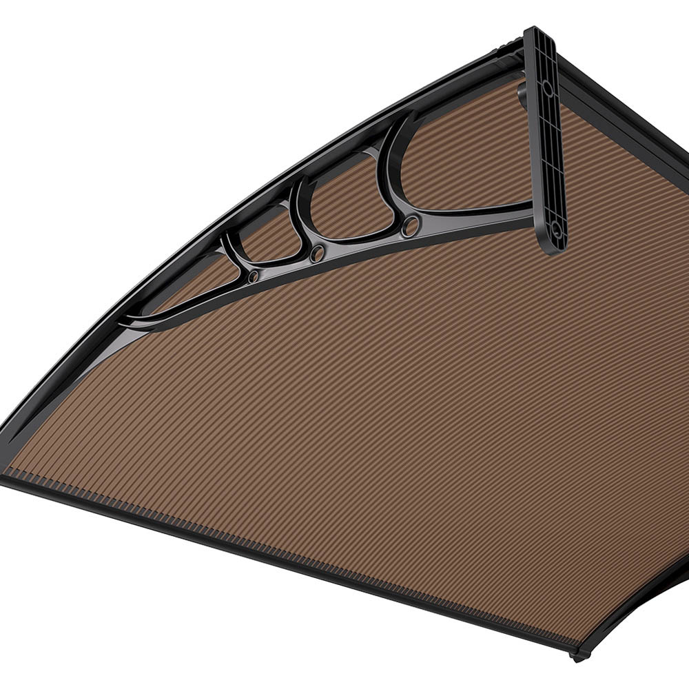 Living and Home Brown Curved Door Window Canopy Image 3