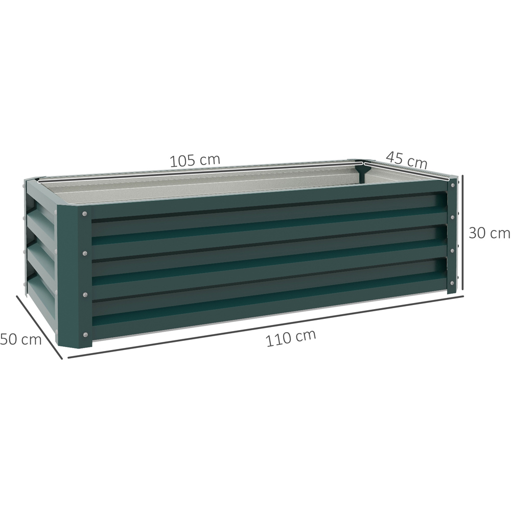 Outsunny Green Steel Raised Planter 2 Pack Image 7