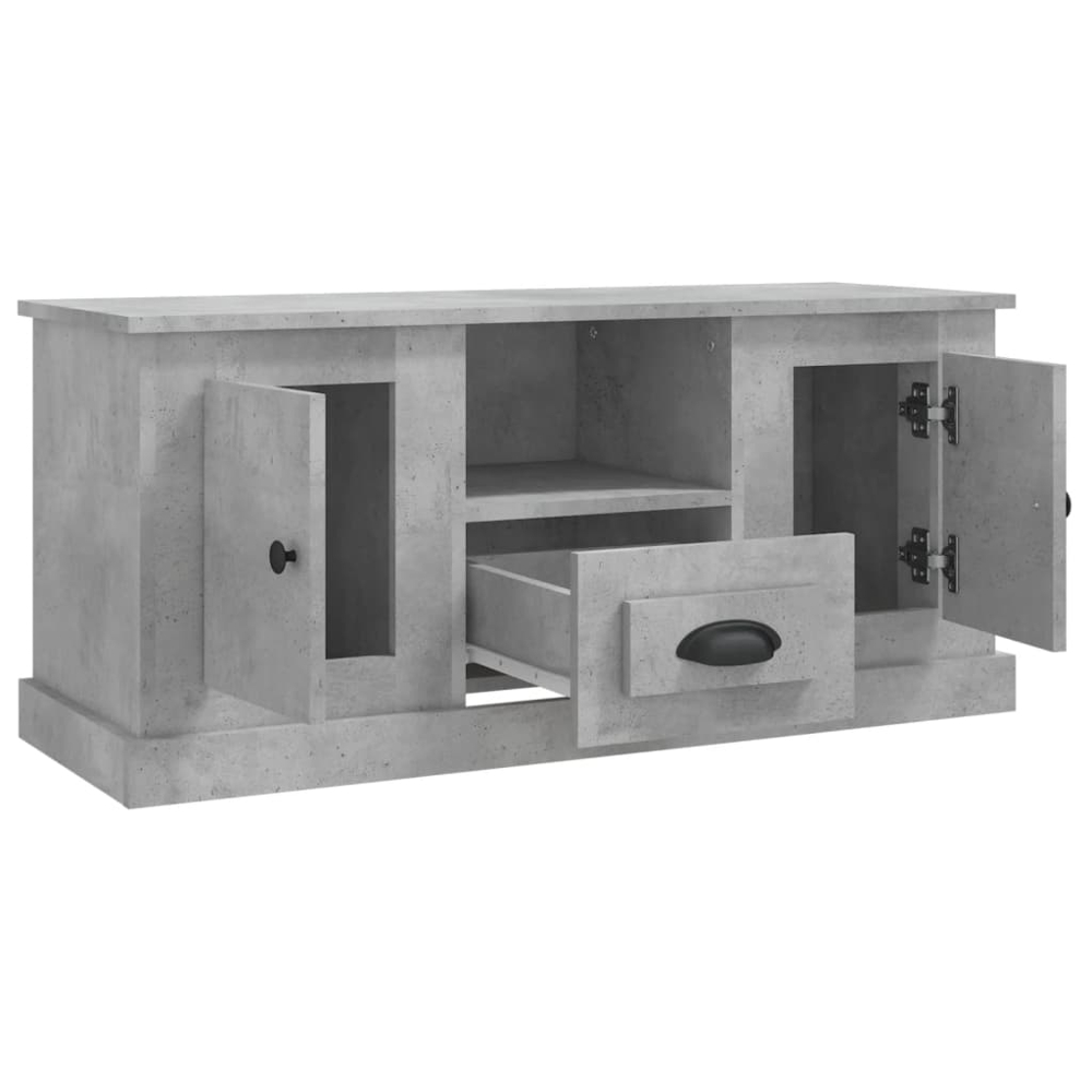 vidaXL 2 Door Single Drawer Single Shelf Concrete Grey TV Cabinet Image 4