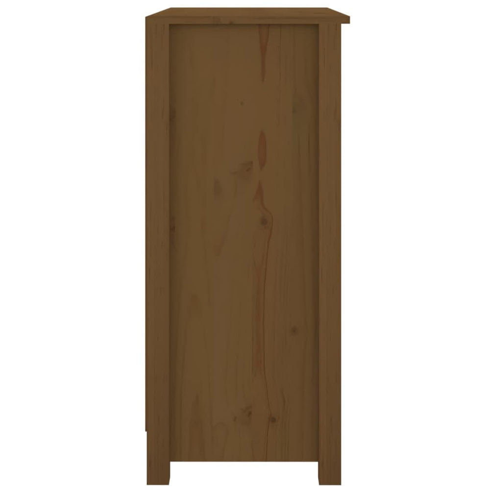 vidaXL 2 Drawer 4 Shelf Honey Brown Solid Pine Wood Sideboard Image 4