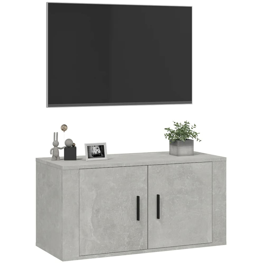 vidaXL 2 Door Concrete Grey Wall Mounted TV Cabinet Image 3