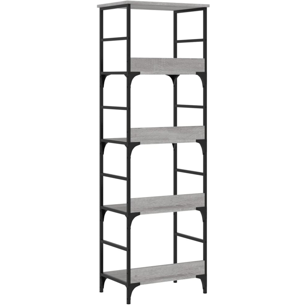 vidaXL 4 Open Shelf Grey Sonoma Bookshelf Image 3