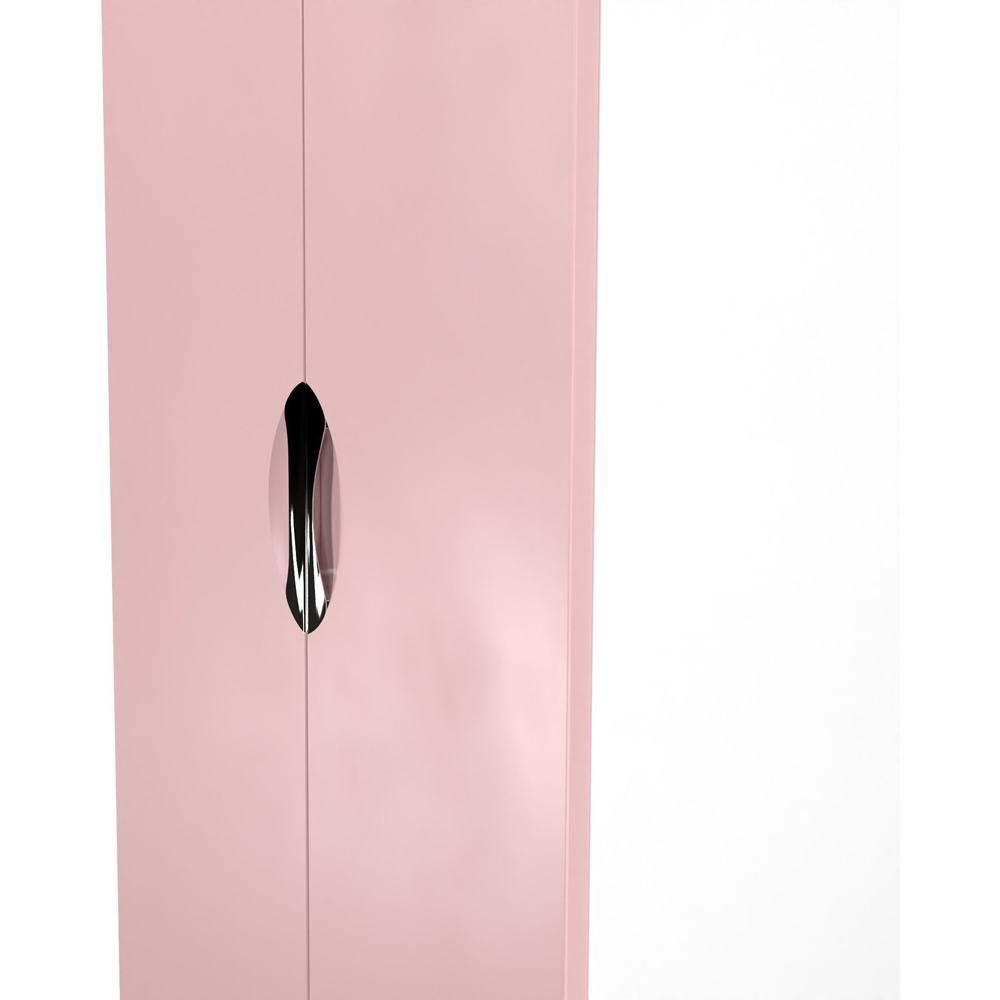 Crowndale Camden 2 Door Kobe Pink and White Midi Wardrobe Ready Assembled Image 6