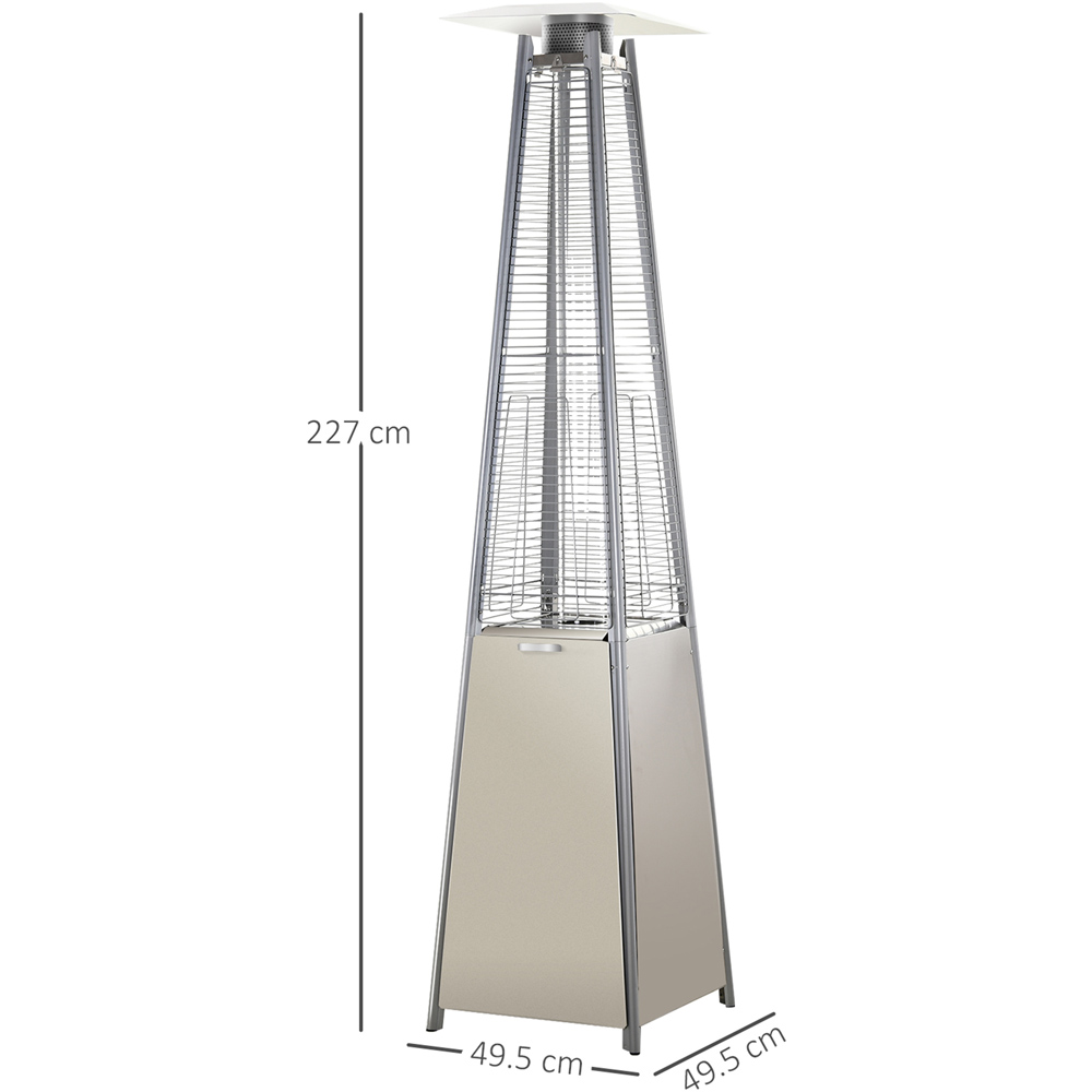 Outsunny Stainless Steel Freestanding Pyramid Tower Heater with Rain Cover 10.5kW Image 8