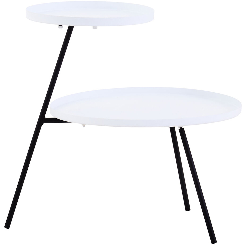 Premier Housewares 2 Shelf White and Black Side Table Image 3