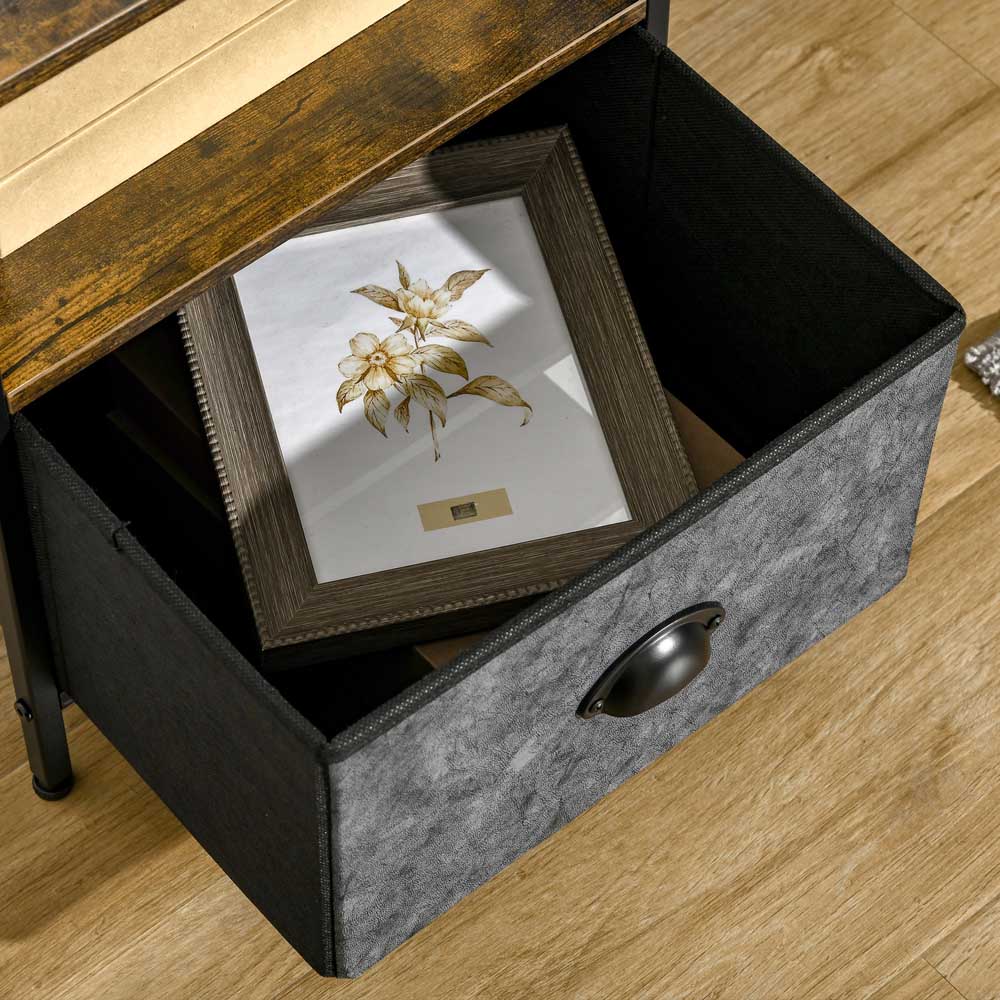 Portland Single Drawer Brown Bedside Table Image 3