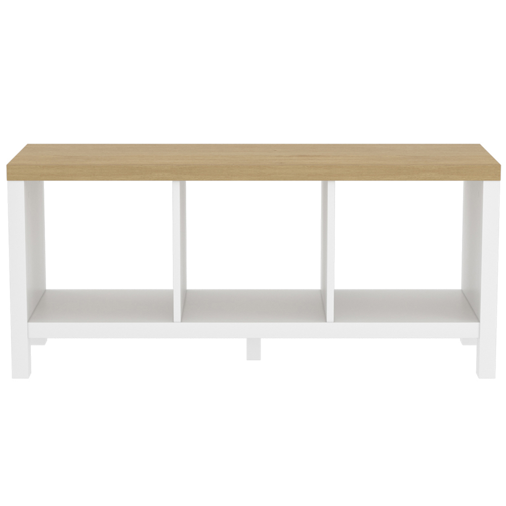 Clever Cube 3 Shelf White and Light Oak Effect Storage Unit Image 3