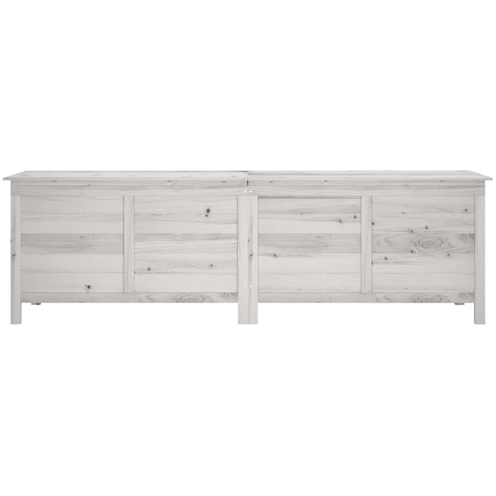 vidaXL 56.5 x 198.5 x 50cm White Fir Wood Garden Storage Box Image 3