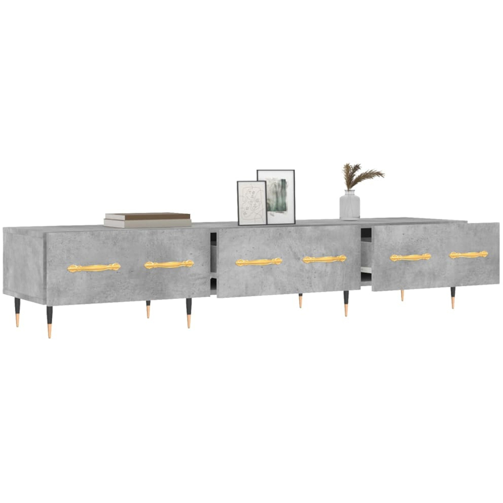 vidaXL 3 Drawer Concrete Grey TV Cabinet Image 4