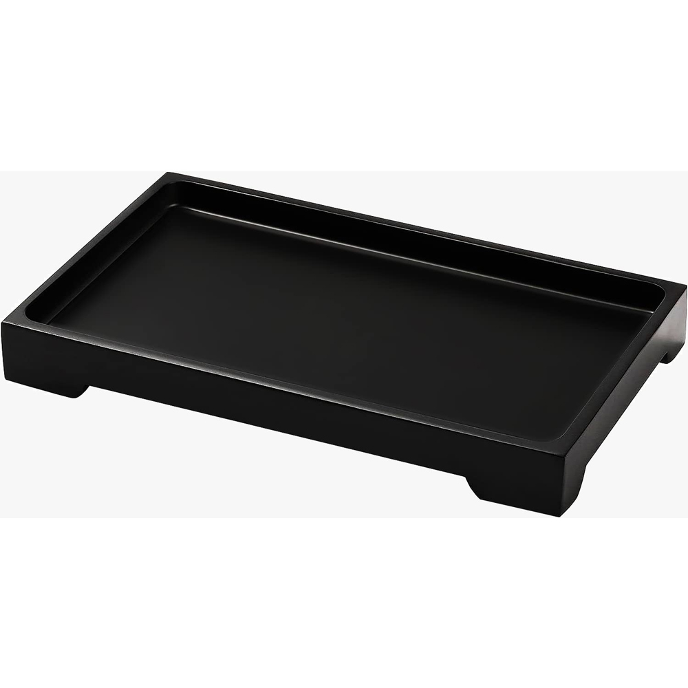 ATEK Medium Black Multi-Purpose Resin Vanity Serving Tray Image 1