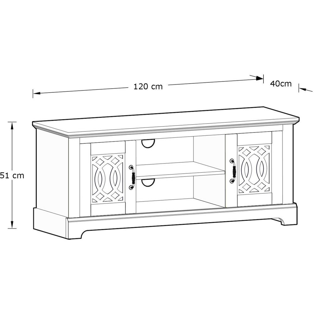 GFW Amelie 2 Door 2 Shelf Dusty Grey Oak TV Unit Image 6