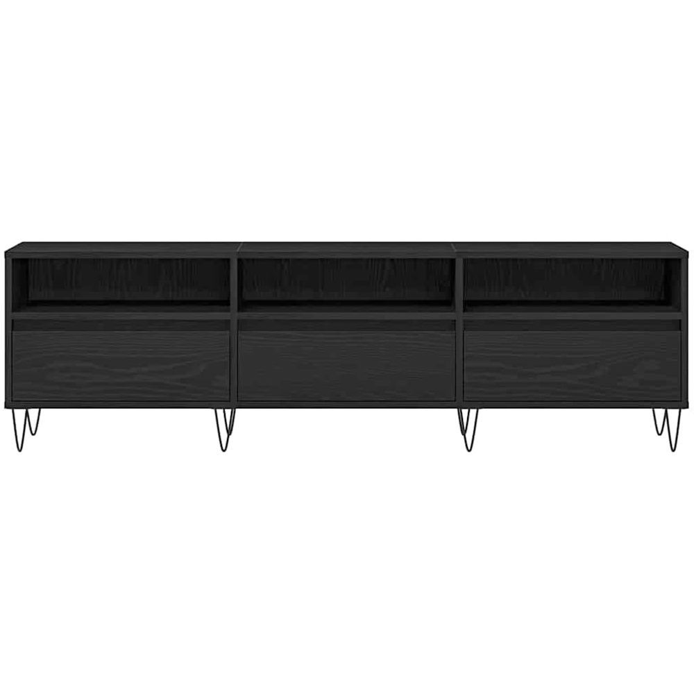 vidaXL 3 Door 3 Shelf Black Oak TV Cabinet Image 7