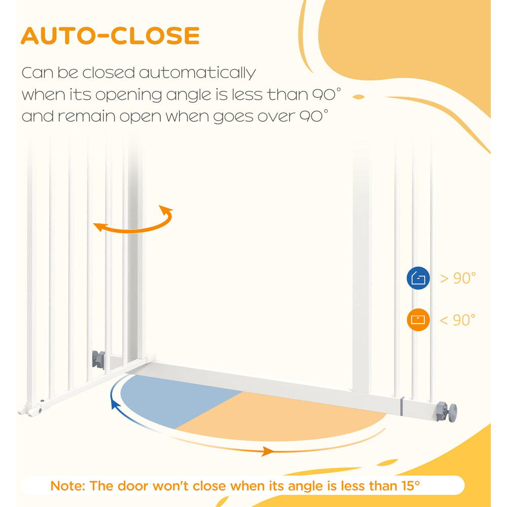 PawHut White 74-87cm Pet Safety Gate Image 5