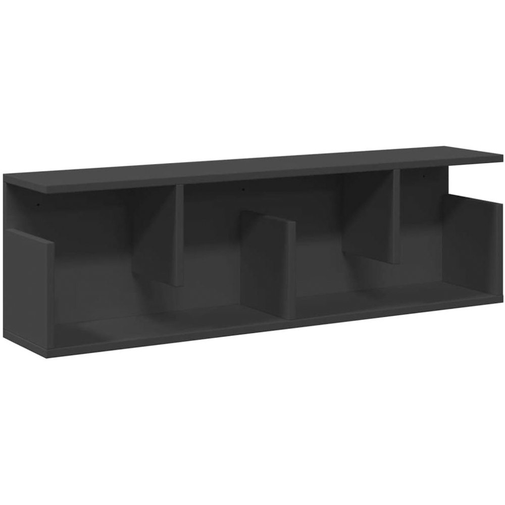 vidaXL 2 Shelf Black Wall Cabinet Image 2