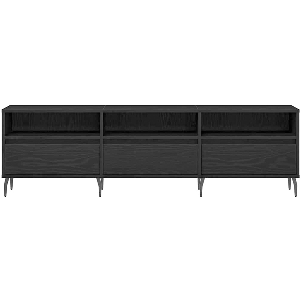 vidaXL 3 Door 3 Shelf Black Oak TV Cabinet Image 7