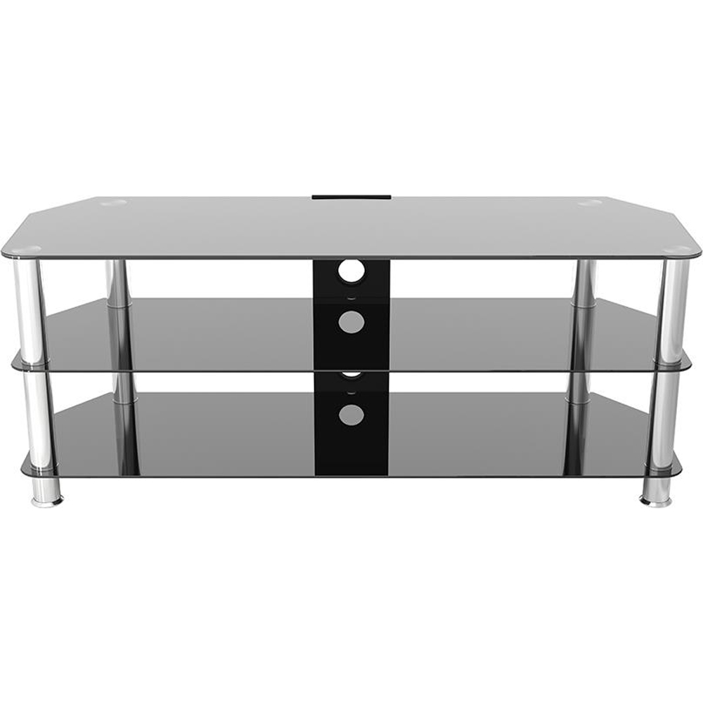 AVF Classic Chrome and Black Glass Corner TV Unit Image 3