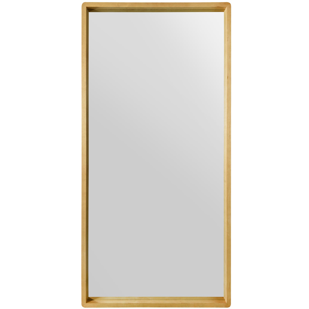 The Naturalis Solid Oak Rounded Corner Leaner Wall Mirror 160 x 80cm Image 1