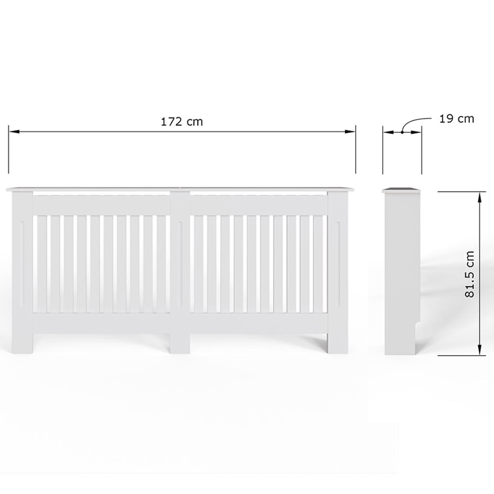 FWStyle White Vertical Slat MDF Radiator Cover XL Image 6