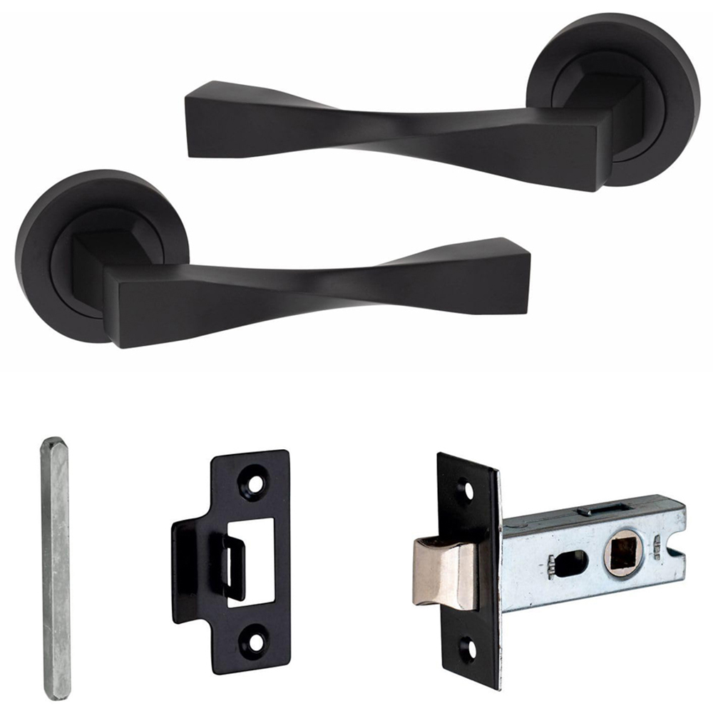 Golden Grace Matt Black Straight Astrid Twist Handles Set 52mm 6 Pack Image 2