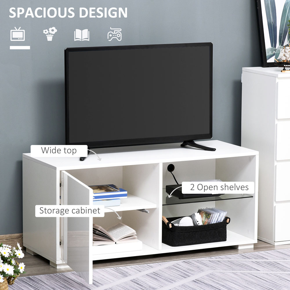 Portland Single Door 2 Shelf White TV Cabinet | Wilko