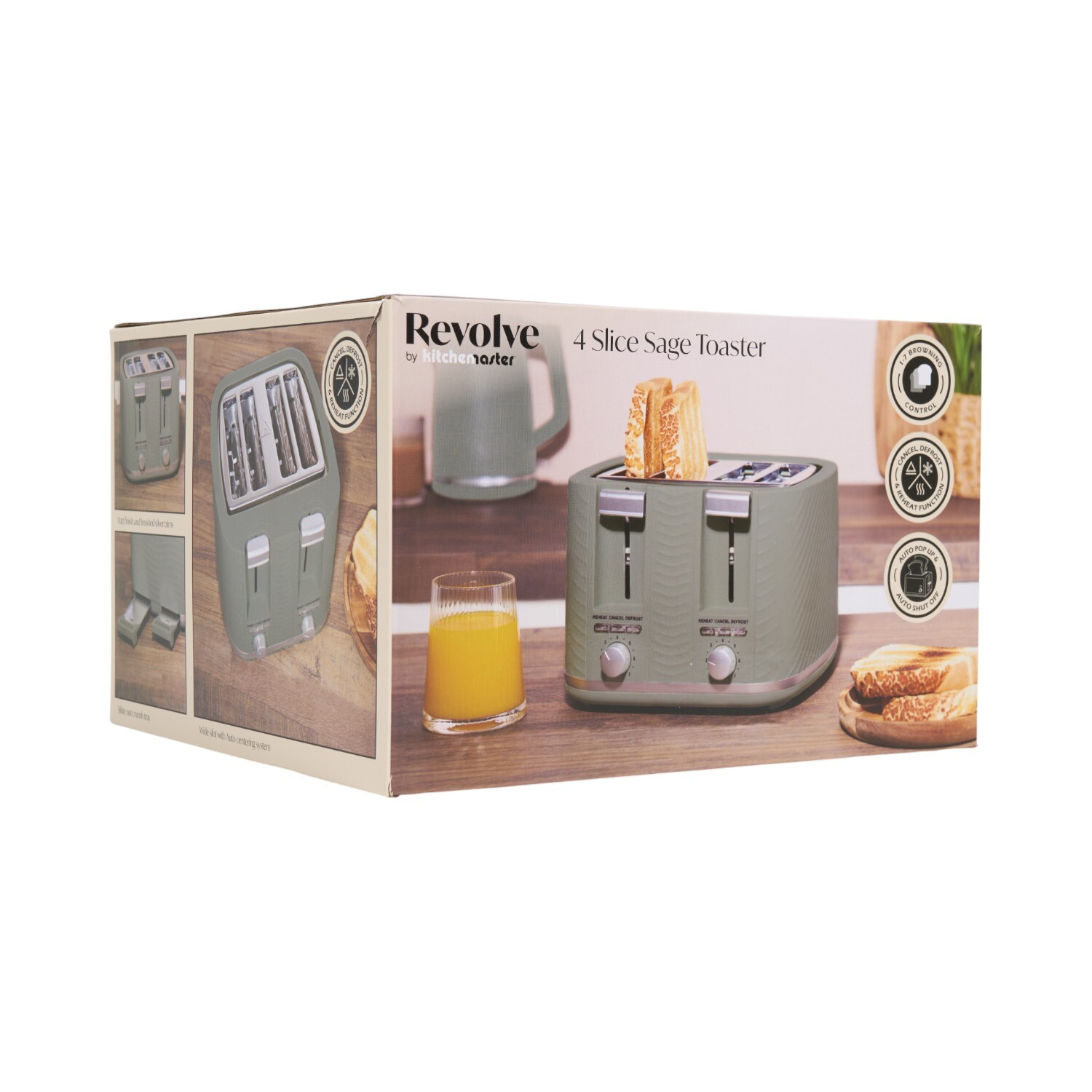 Revolve 4 Slot Toaster Sage Image 3