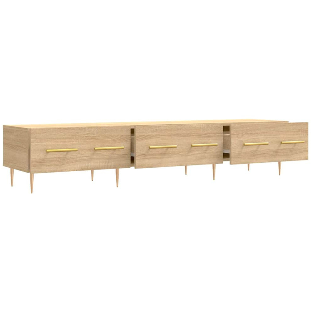 vidaXL 3 Drawer Sonoma Oak Wide TV Cabinet Image 6