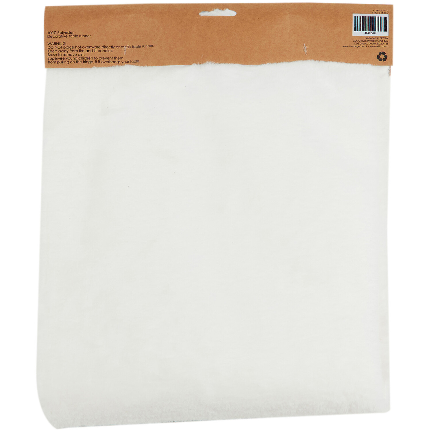 Faux White Table Runner - White Image 3