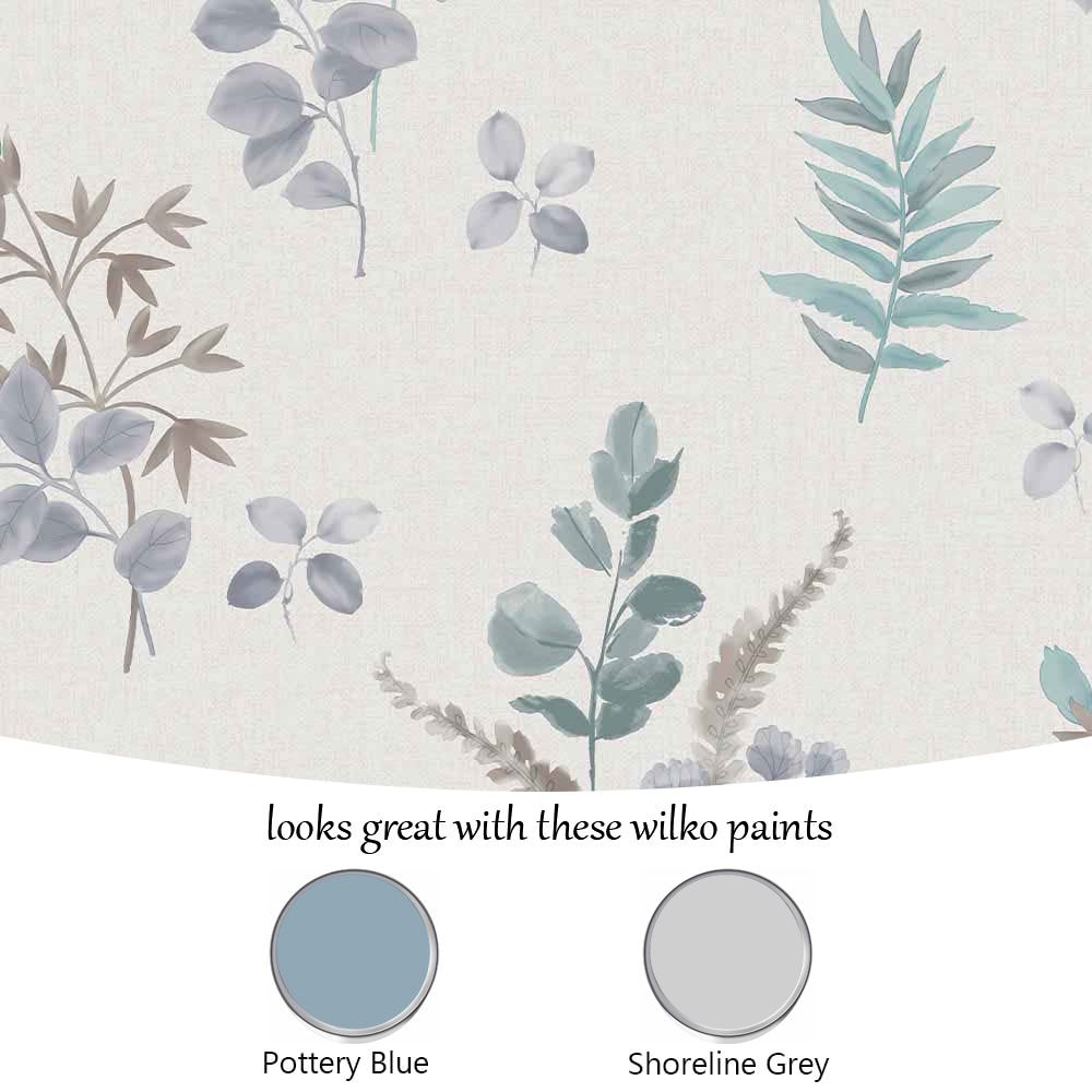 Wilko Watercolour Garden Blue Wallpaper Image 4