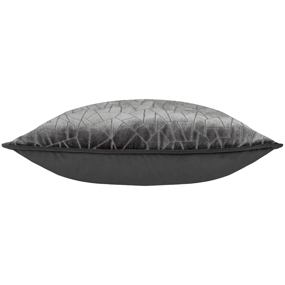 Hoem Malans Stargazer Grey Cut Velvet Piped Cushion Image 4