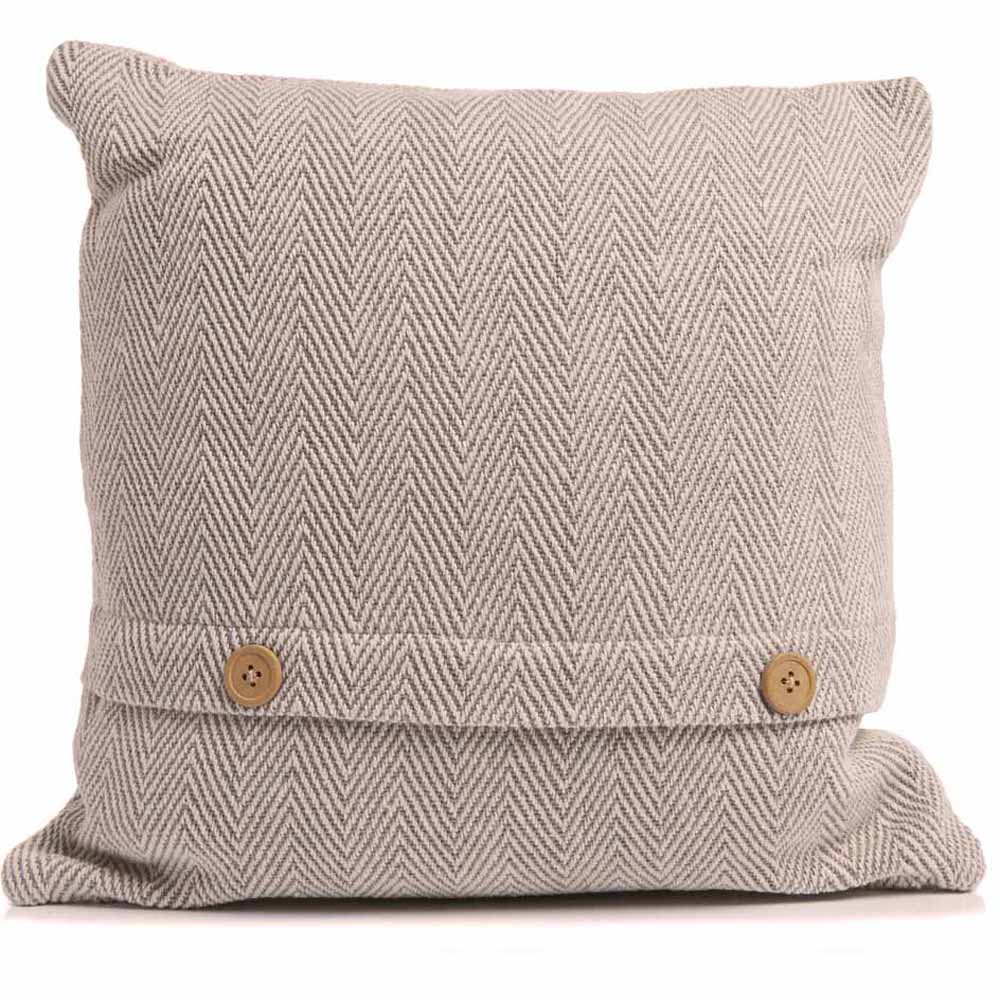 Wilko Natural Herringbone Cushion 43 x 43cm Image 1