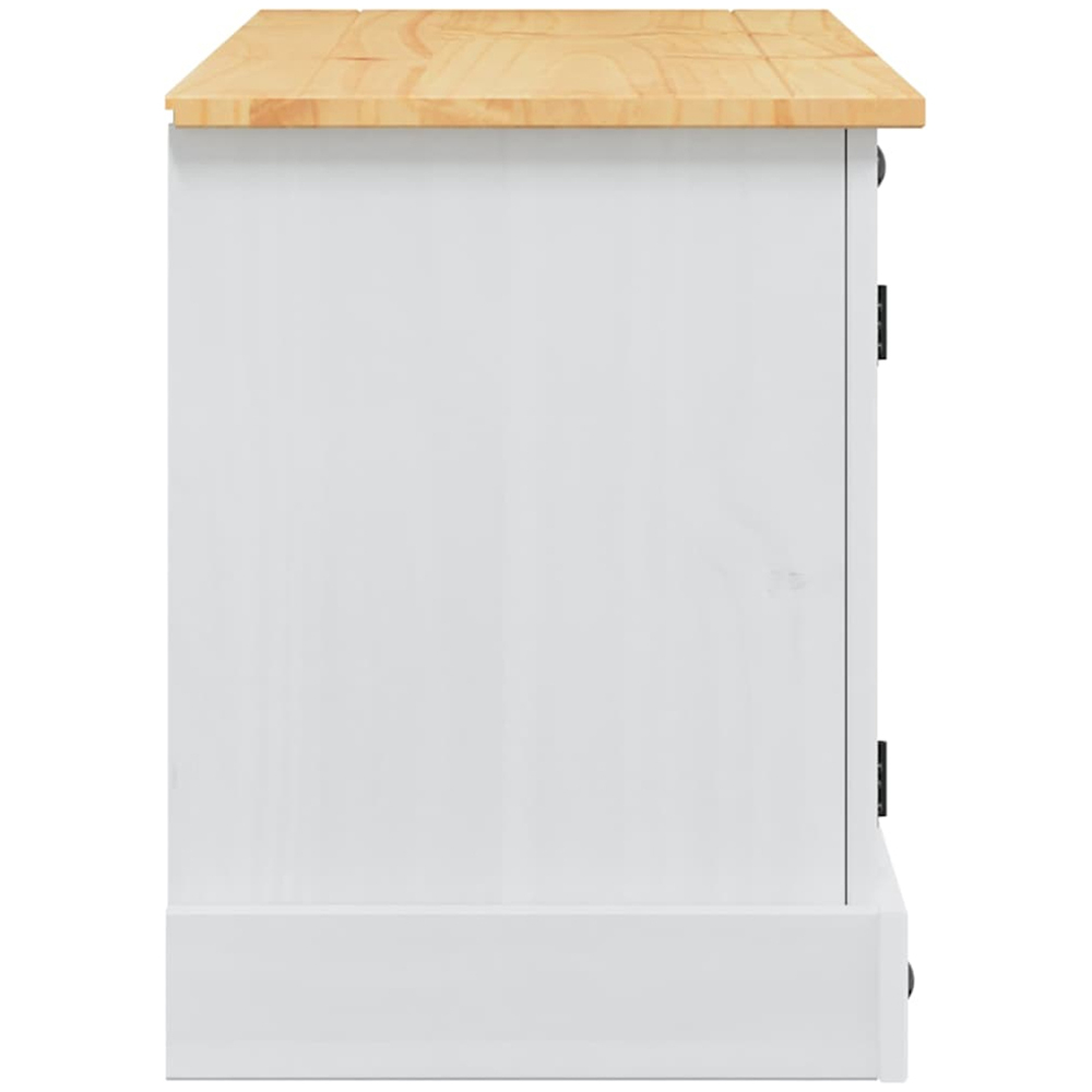 vidaXL Single Door 2 Shelf White TV Cabinet Image 7