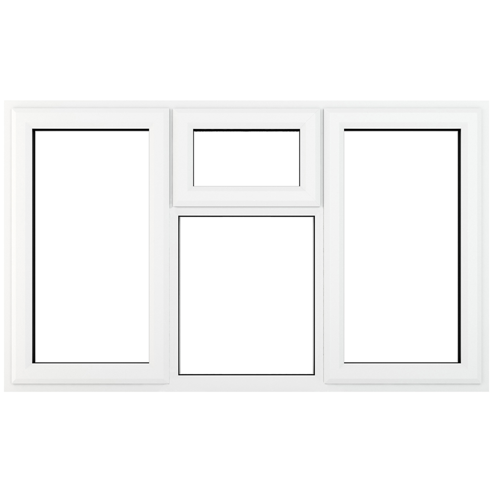 Crystal uPVC Triple Glazed Window LH & RH Side Hung & Top Centre White Clear Glass 1770x1115mm Image 1