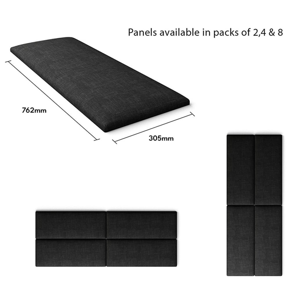 Aspire EasyMount Ebony Malham Weave Upholstered Wall Mounted Headboard Panels 4 Pack Image 5