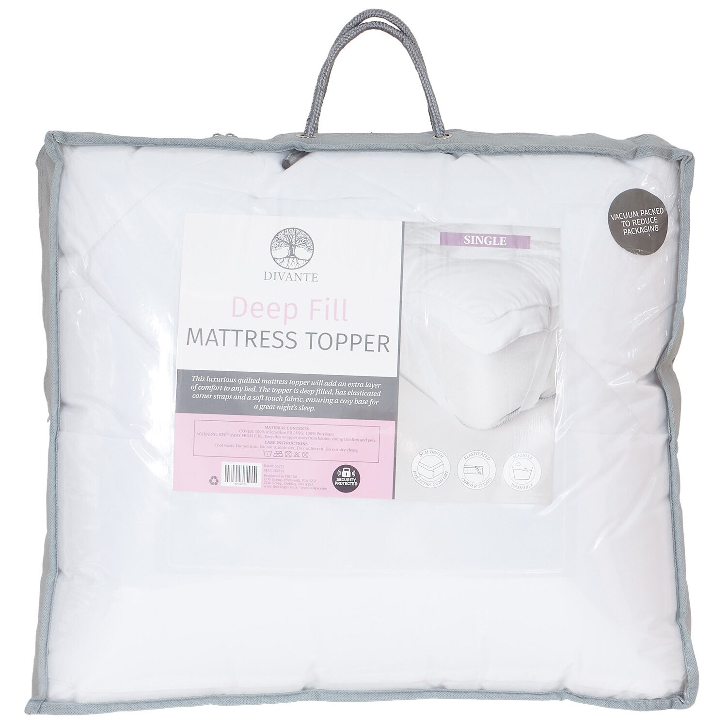 Divante Deep Fill Mattress Topper - White / Single Image 1