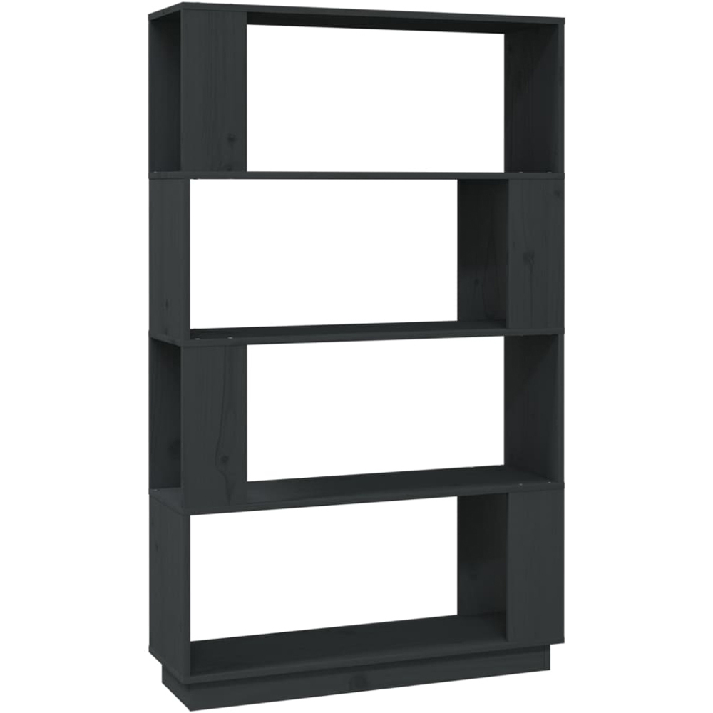 vidaXL 4 Shelf Grey Solid Pine Wood Bookcase Image 2