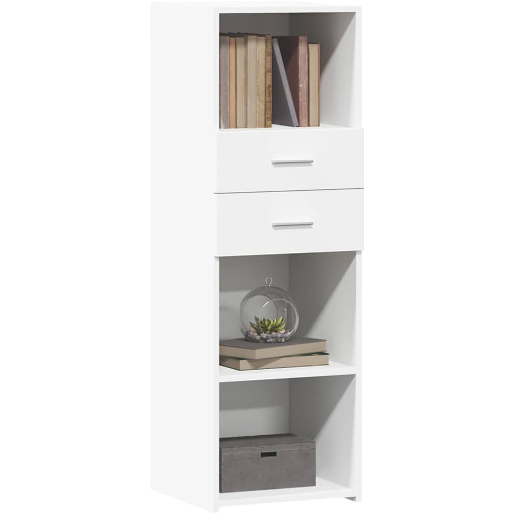 vidaXL 2 Drawer 3 Shelf White Highboard Image 3