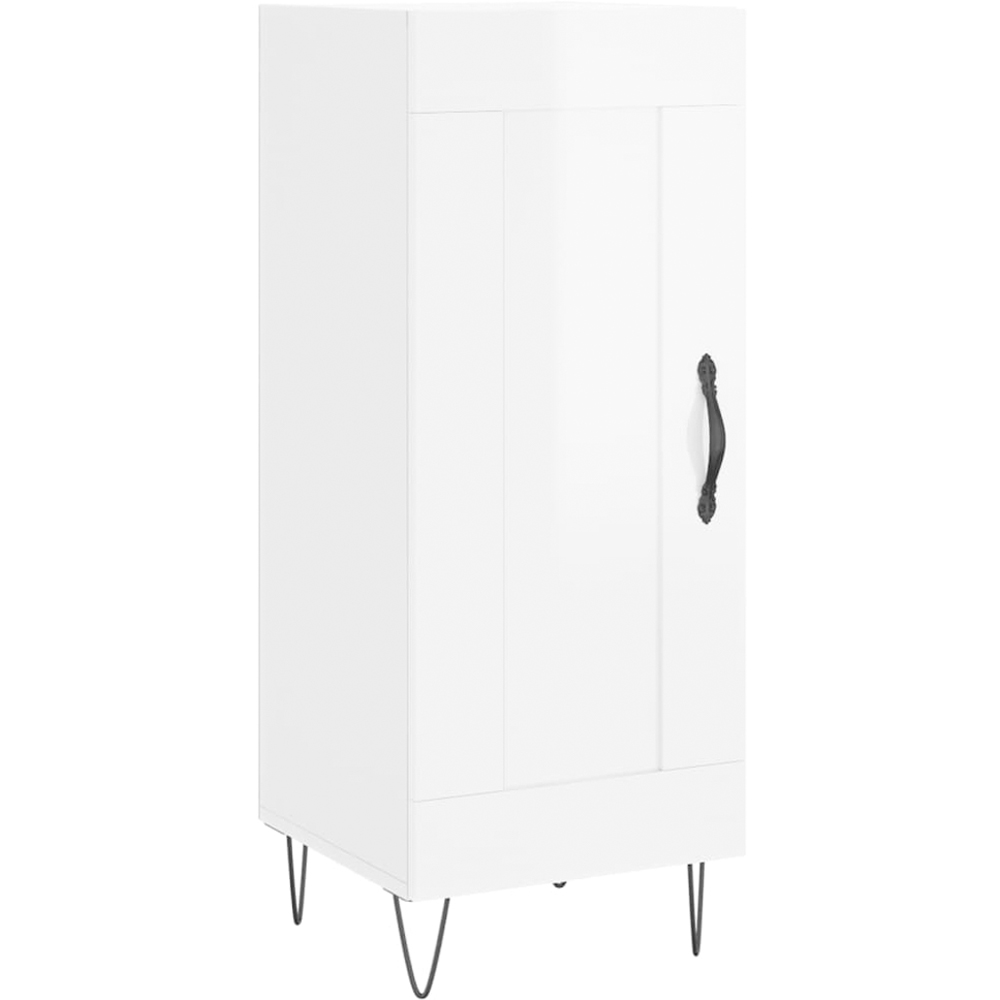 vidaXL Single Door High Gloss White Sideboard Image 2