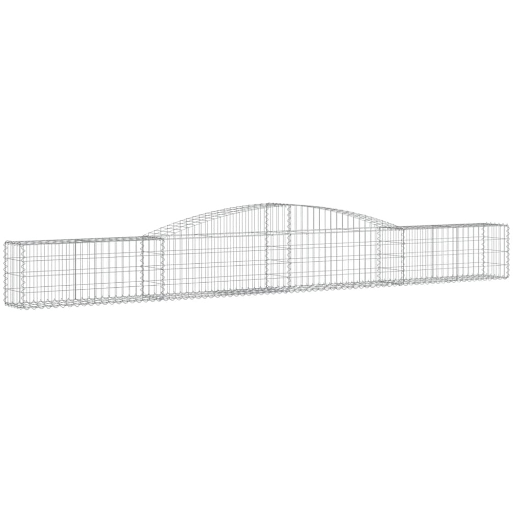 vidaXL Silver Galvanised Iron Arched Gabion Basket 400 x 30 x 40/60cm 4 Pack Image 1