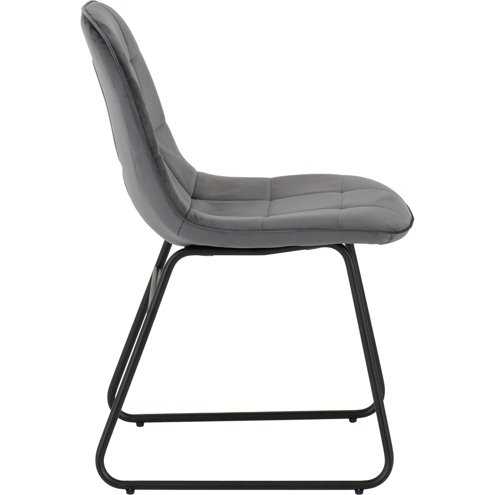 Seconique Lukas Set of 2 Grey Velvet Dining Chair Image 4