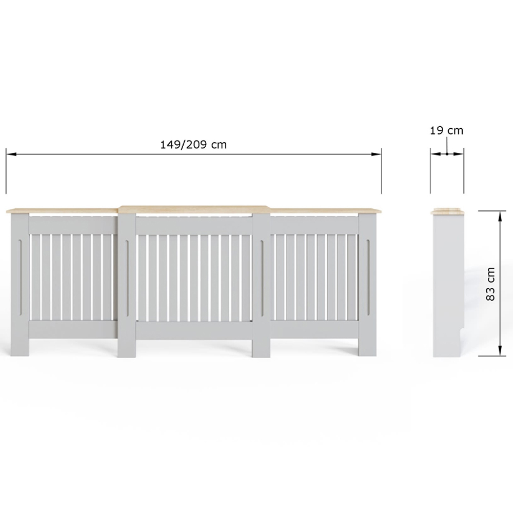GFW Longslow Grey Adjustable Radiator Cover Image 9