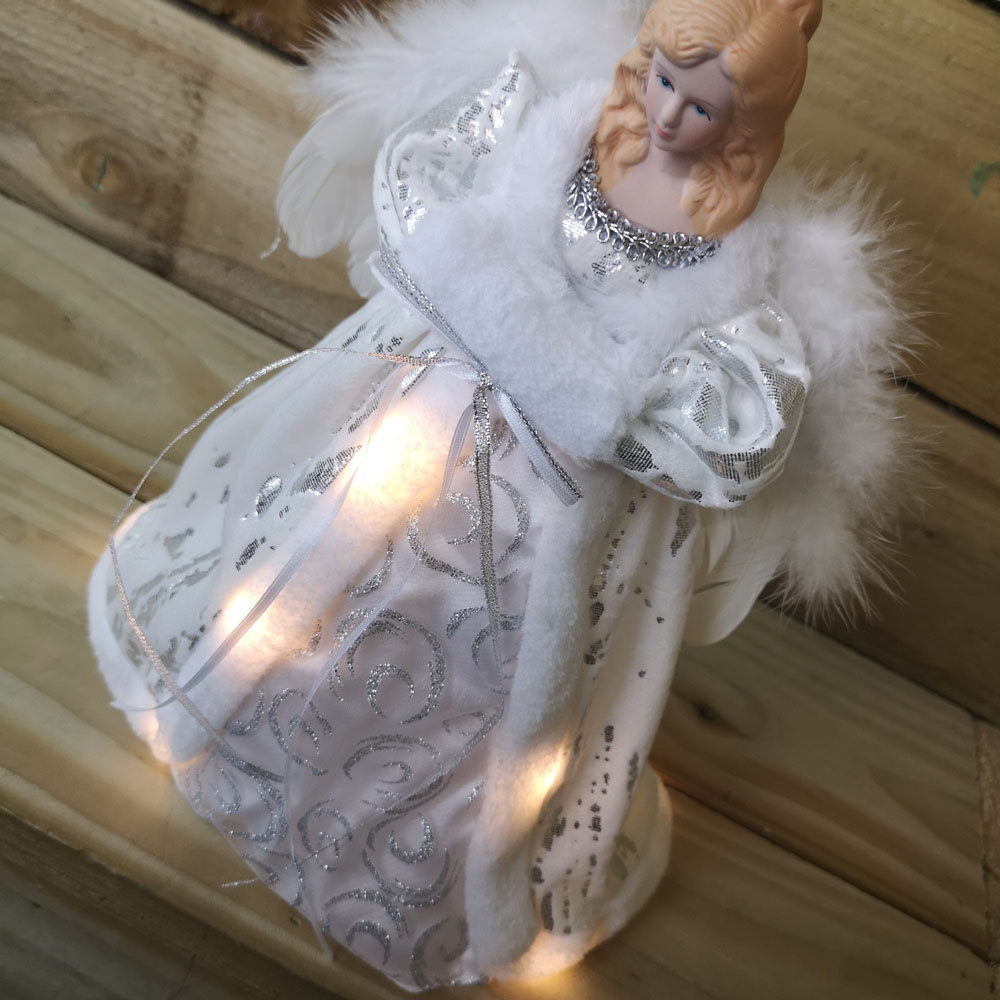 Premier Warm White LED Angel Christmas Tree Topper 30cm Image 4
