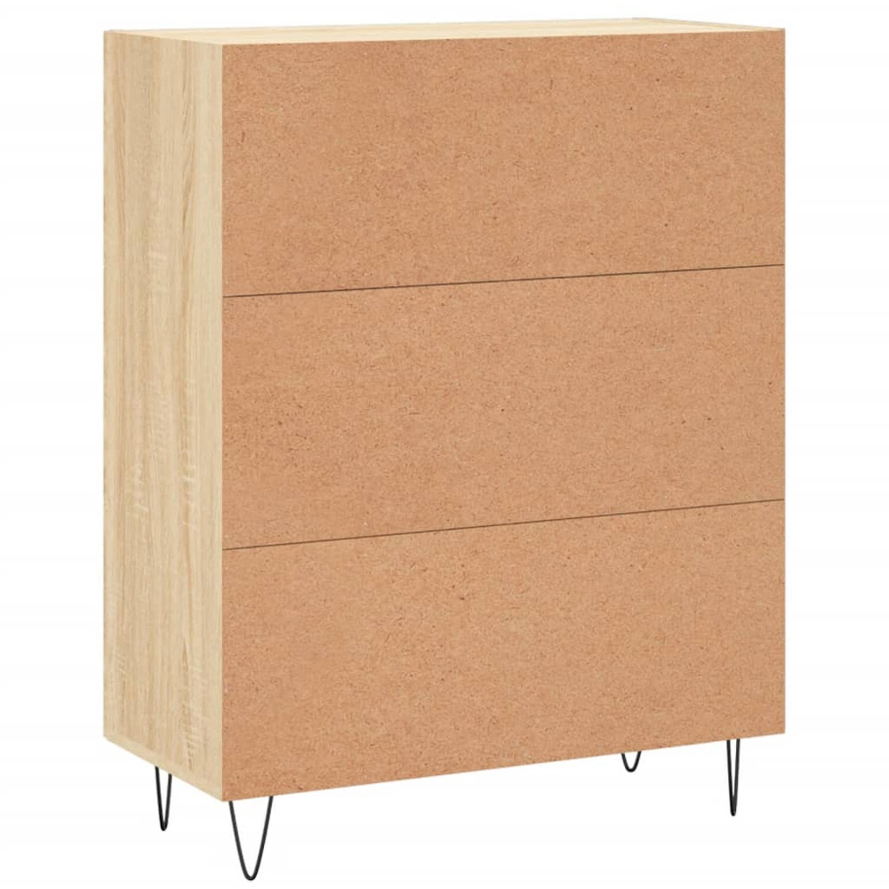 vidaXL Single Door 3 Drawer Sonoma Oak Sideboard Image 8