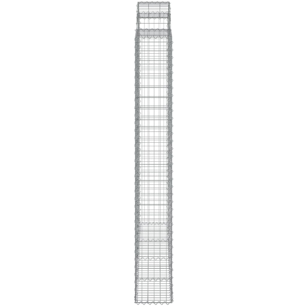 vidaXL Silver Galvanised Iron Gabion Basket 200 x 30 x 220/240cm 6 Pack Image 3