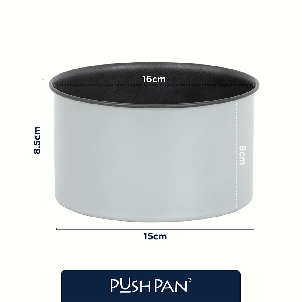 Wham PushPan 15cm Light Grey and Pewter Deep Tin Image 9