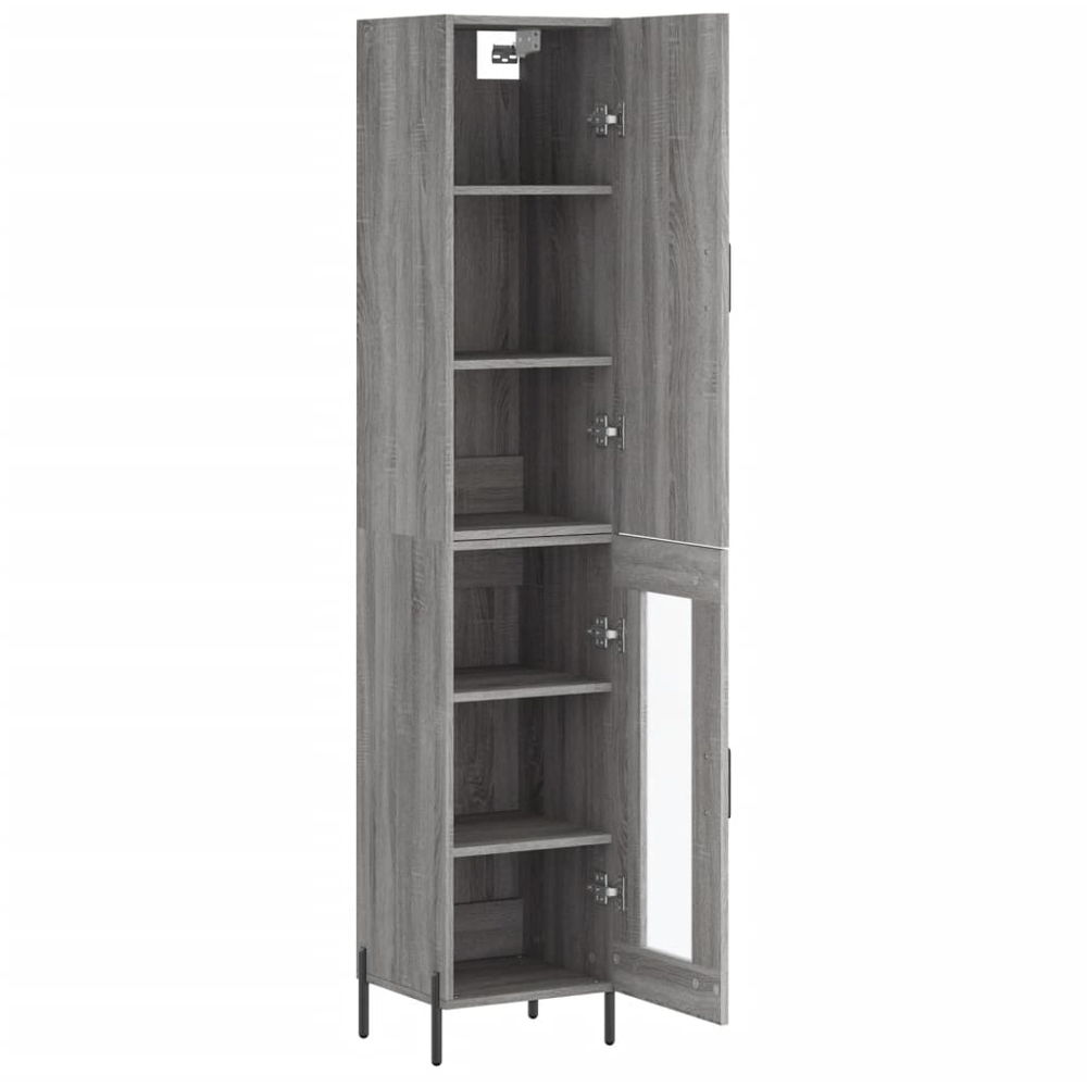 vidaXL 2 Door Grey Sonoma Tall Highboard Image 4