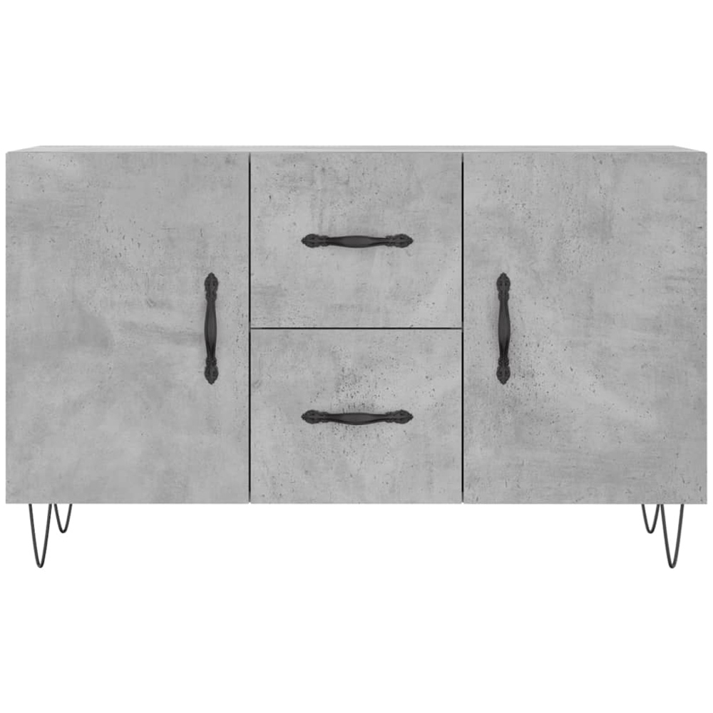 vidaXL 2 Door 2 Drawer Concrete Grey Wooden Sideboard Image 6