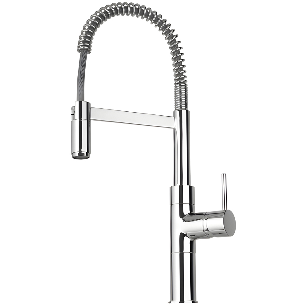 Piralla Vox Semi Pro Polished Chrome Single Lever Flexible Spout Kitchen Mixer Tap with Hand Spray Image 1
